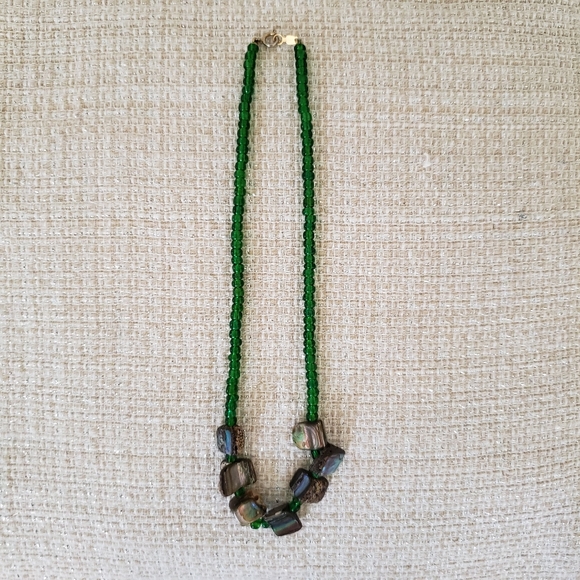 Vintage Abalone Chunk Beaded Choker Necklace - Picture 7 of 8